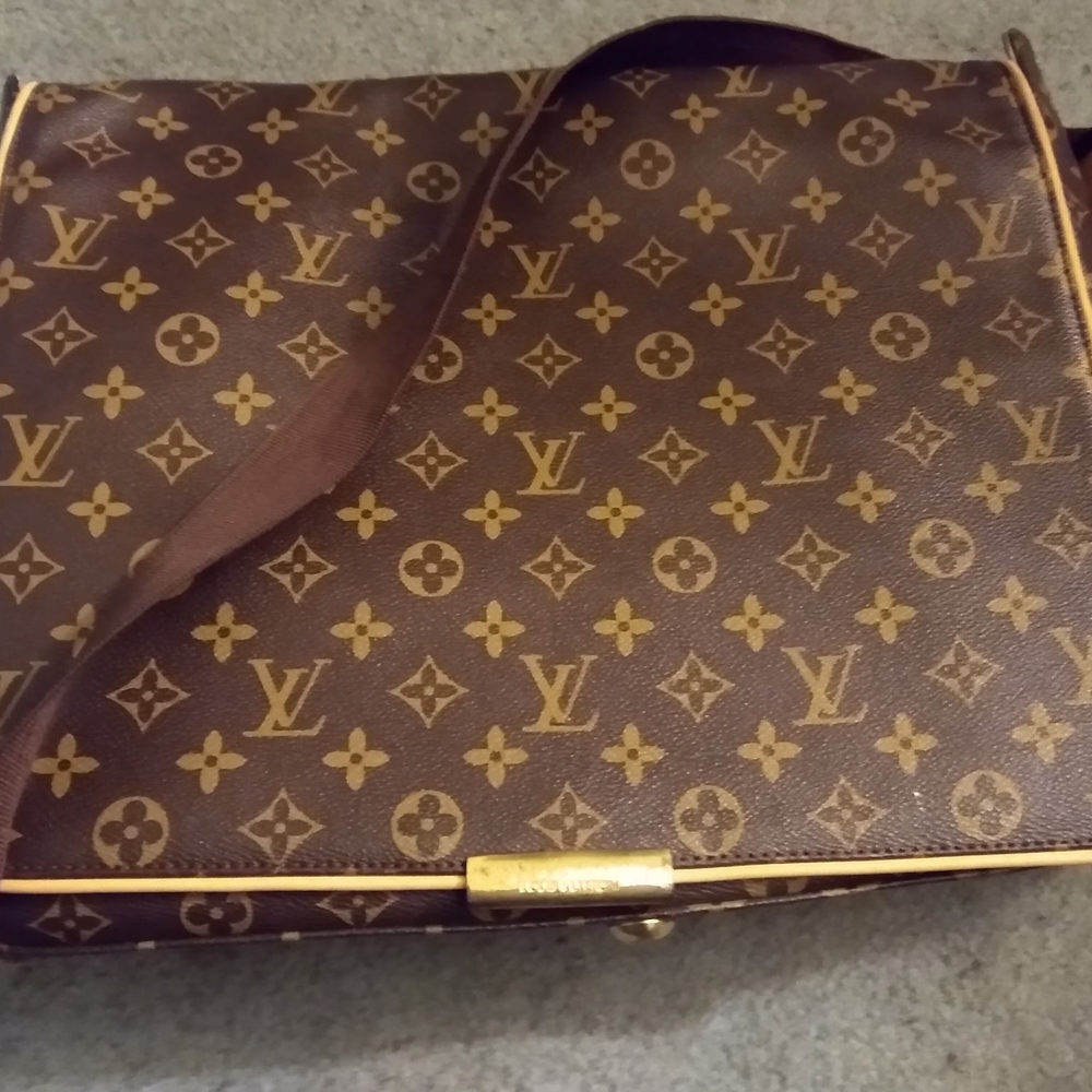 Louis Vuitton Brown Monogram Messenger Bag with Gold Hardware